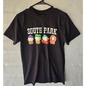 South Park Graphic T Shirt Adult Small Black Cartoon Characters Double Sided